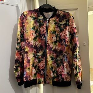 Lightweight silk bomber jacket